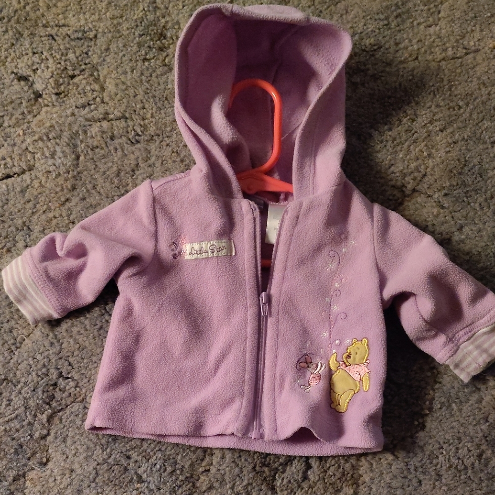Purple Kids Zip Hoodie with Bear Design Little Stars Newborn